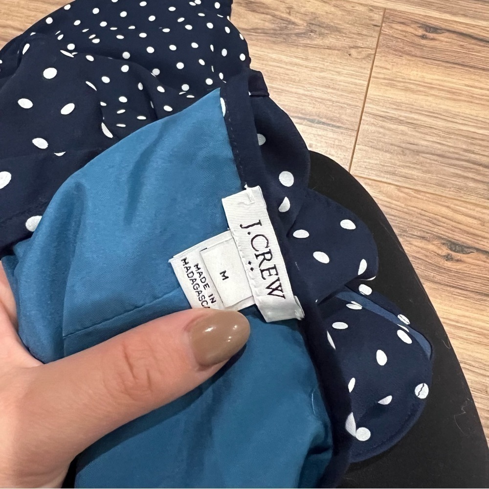 J. Crew Polka Dot Printed Ruffle Flutter Dress - image 7